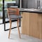 Armen Living Verne 26" Swivel Gray Faux Leather and Walnut Wood Bar Stool LCVRBAWAGR26 - alternate 3